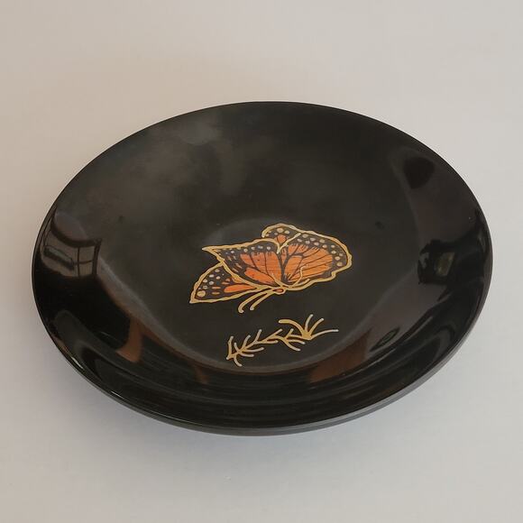 Vintage Couroc of monterey decorative plate butterfly diameter 7 7/8inch - Picture 1 of 12